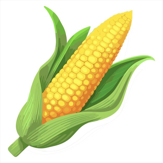 Vector corn cartoon style 2d vector flat icon