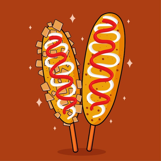 Vector corn dog vector design