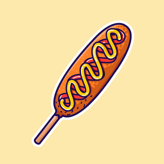 Corn Dog Vector Illustration