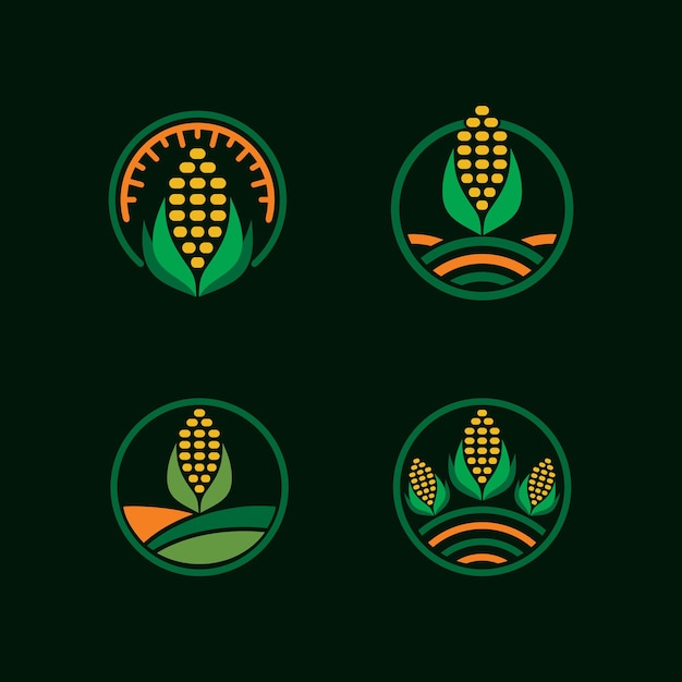 Corn farm badge logo collection