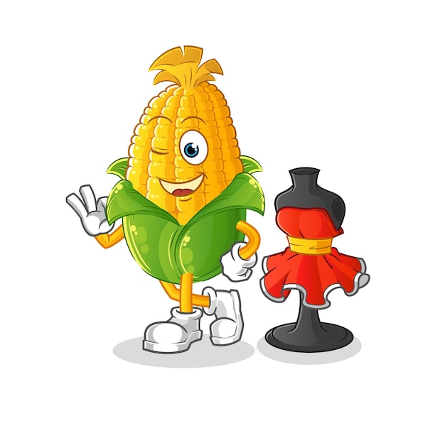 Corn fashion designer vector cartoon character