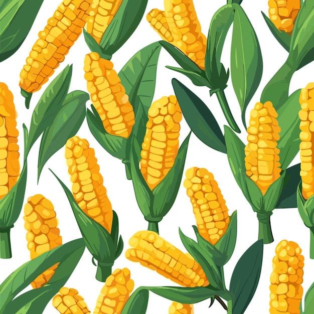 Corn flat vector detailed cartoon white background