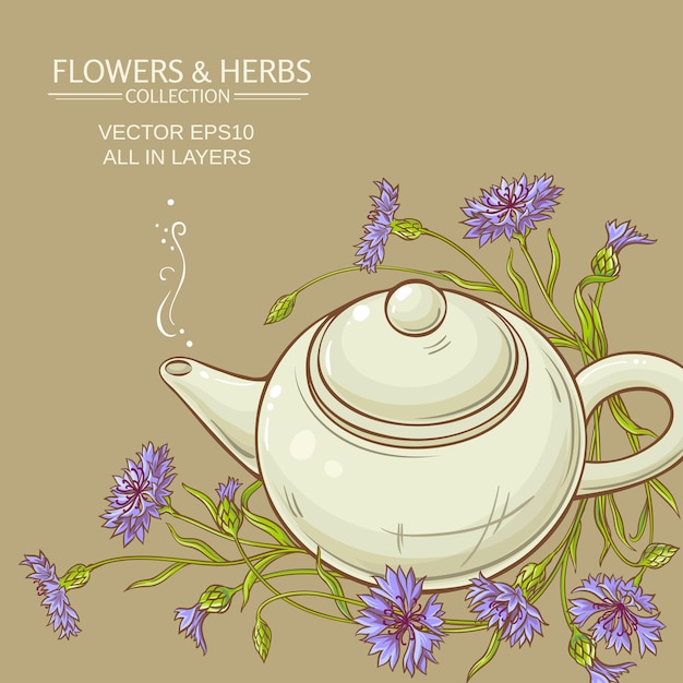 Vector corn flower tea vector background