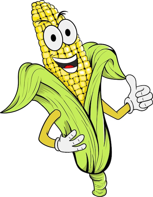 Corn funny character illustration