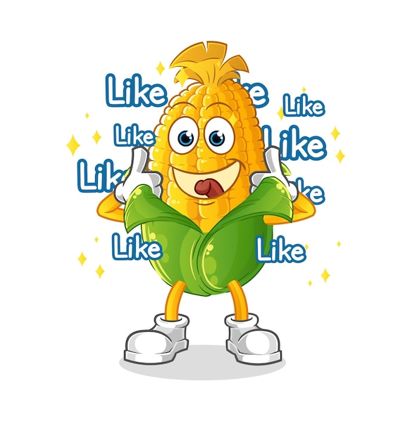 Corn give lots of likes cartoon vector