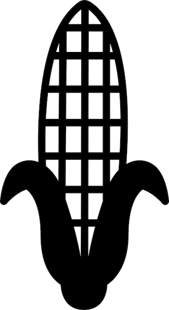 Vector corn glyph and line vector illustration