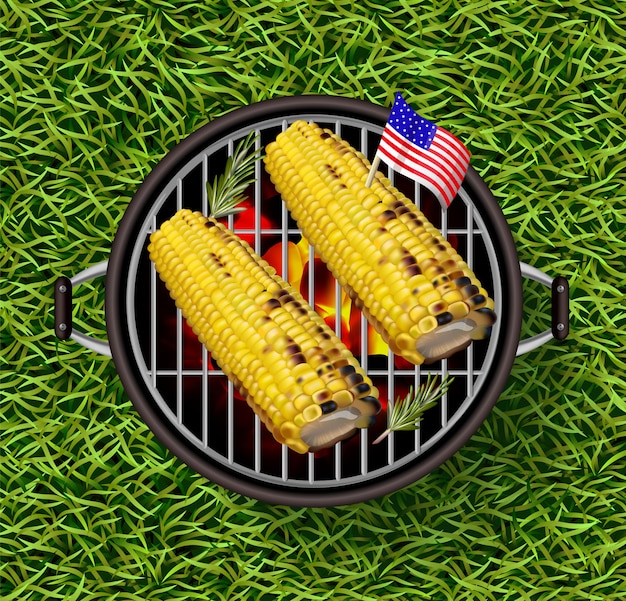 Corn on grill