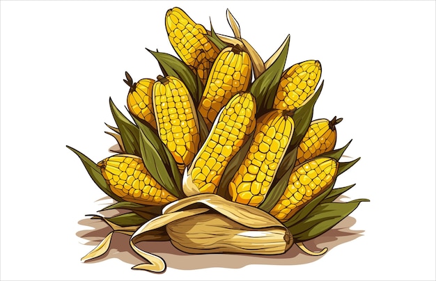 Premium Vector | Corn husk vector illustration thanksgiving corn husk ...