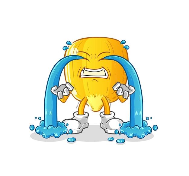 Corn kernel crying illustration. character vector