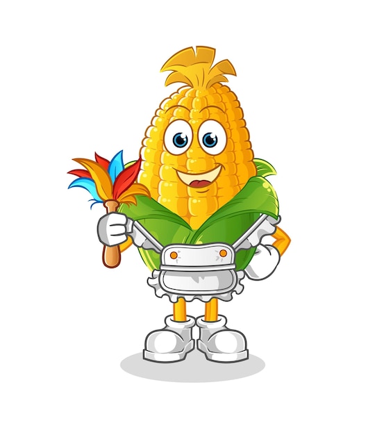 Corn maid mascot cartoon vector