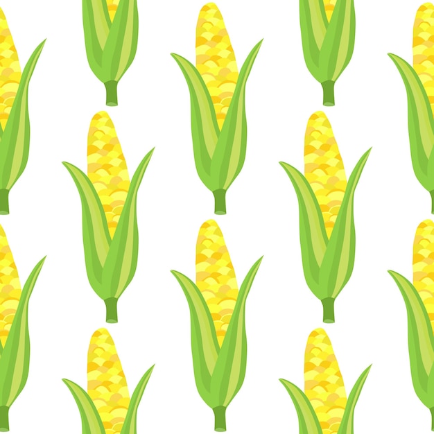 Corn plants seamless pattern Corn cobs endless wallpaper