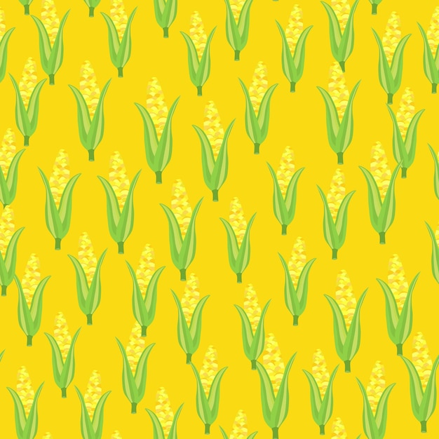 Corn plants seamless pattern corn cobs endless wallpaper