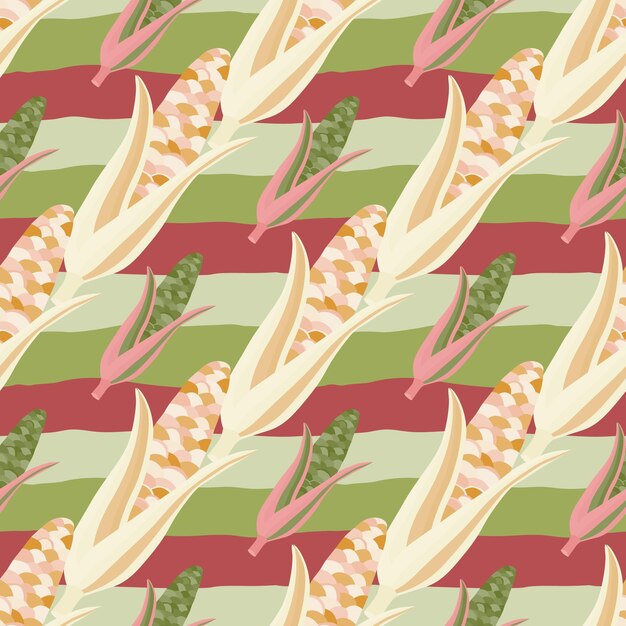 Corn plants seamless pattern Corn cobs endless wallpaper