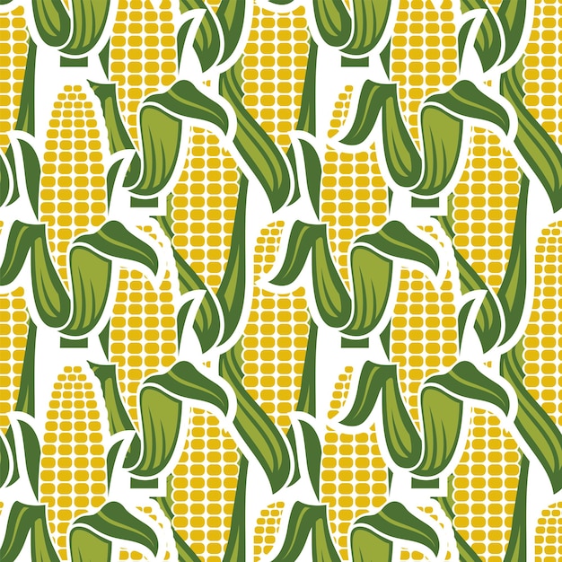 Vector corn seamless pattern