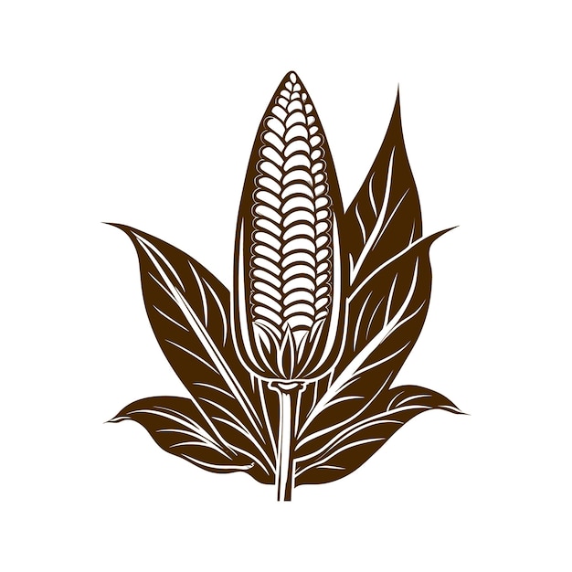 Vector corn sketch hand drawn in doodle style vector illustration vegan