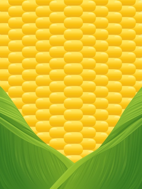 Вектор Поверхность кукурузы с листовой векторной фоновой текстурой, желтая кукуруза. элемент дизайна вектор eps 10.