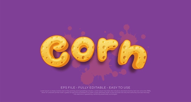 Corn text editable illustrator text effect