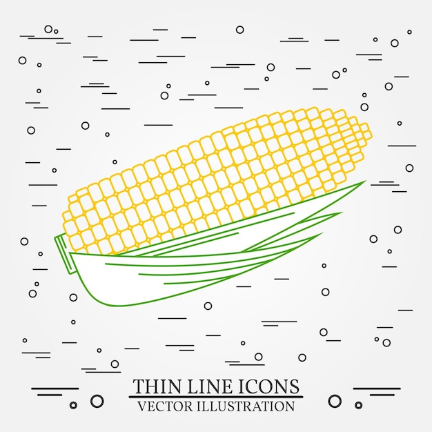 Corn thin line design  Vector