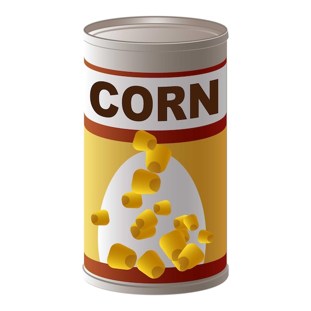 Vector corn tin can icon cartoon of corn tin can vector icon for web design isolated on white background