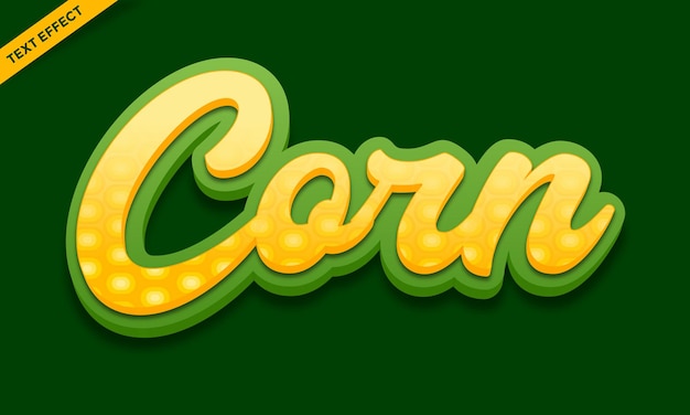 Corn vegetable fresh text effect design