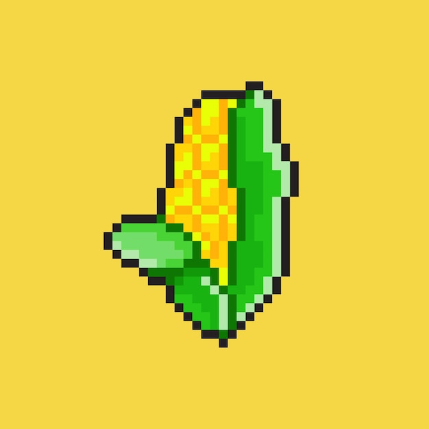 Corn with pixel art style