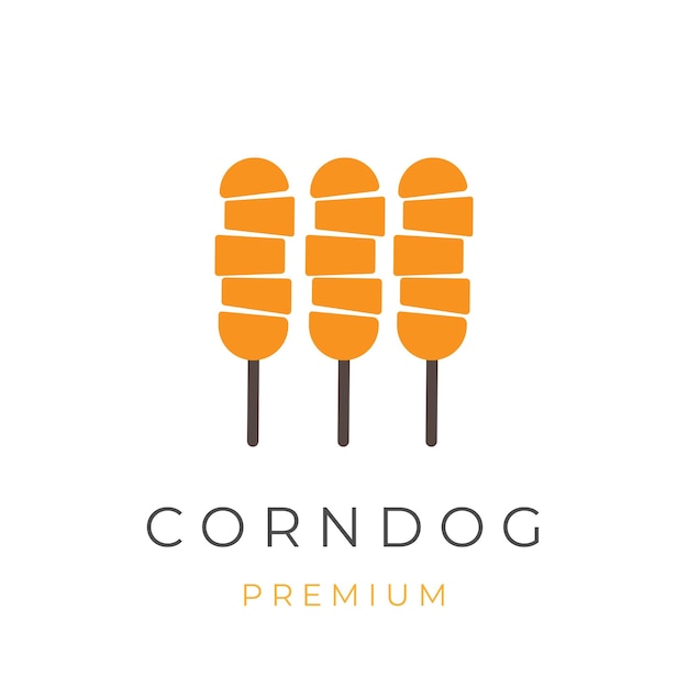 Corndog Tokkebi Hotdog Hotang Eenvoudig Vector Illustratie Logo