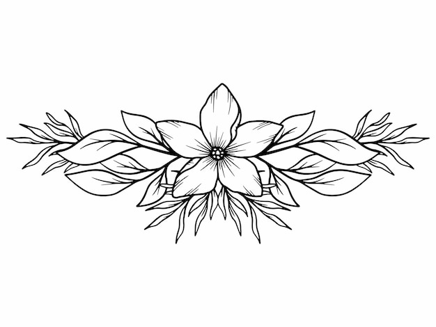 Corner Border Flower Outline Illustratie