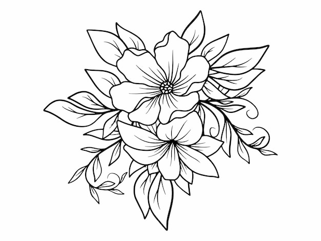 Corner Border Flower Outline Illustratie