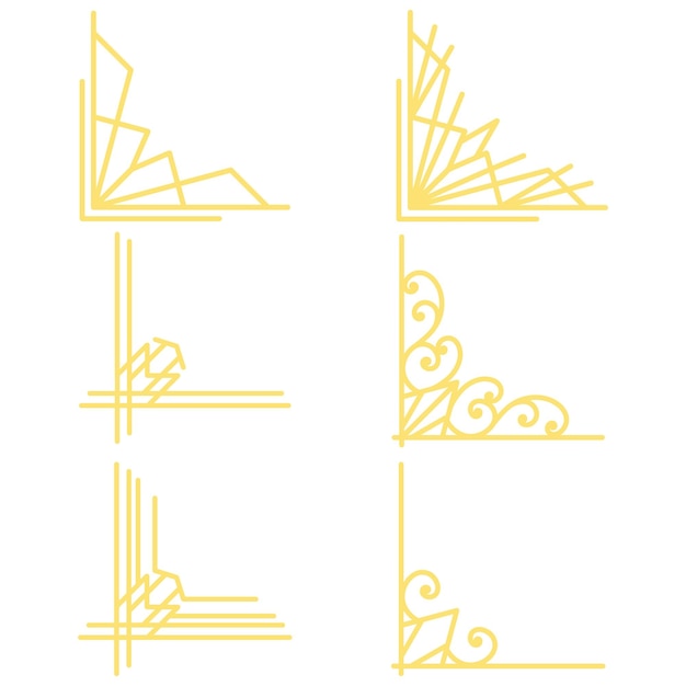 Corner decoration collection set vector illustration