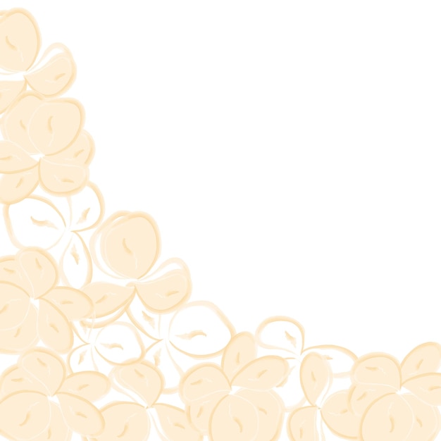 Corner frame template made of flower in pale sand color watercolor Great for a wedding card