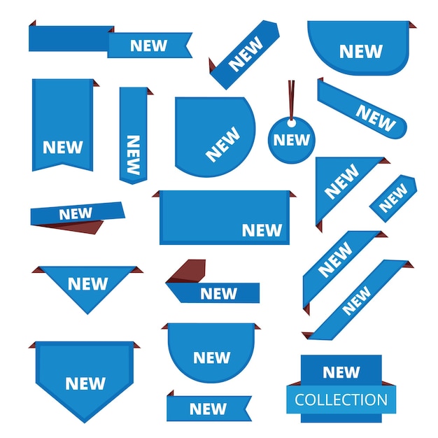 Corner labels. promotional sticker tab bar for merchandise market sales tags new information  set.