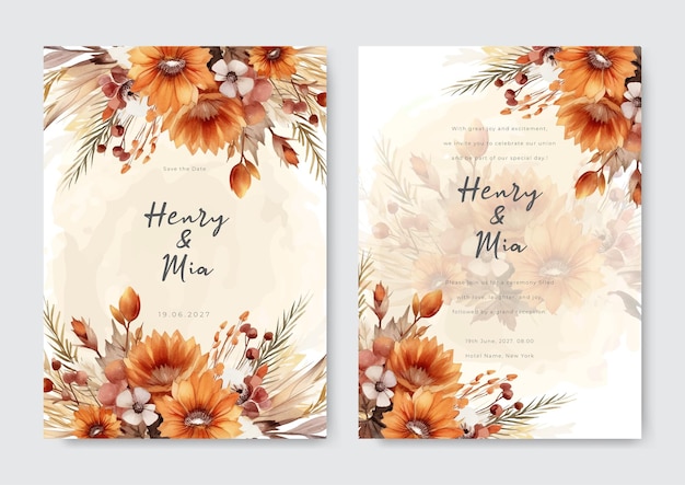 Corner of nude flower arrangement on wedding invitation background beautiful wedding card invitation