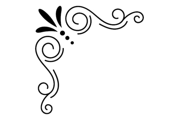 Vector corner ornament wedding ornamental design element flourish vector silhouette art