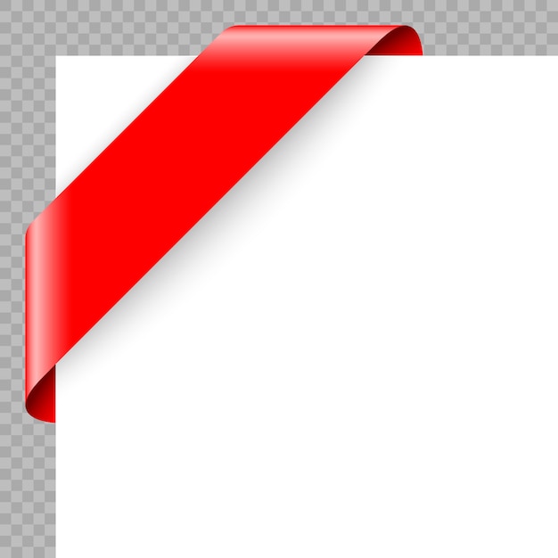 Corner ribbon or banner on white background.