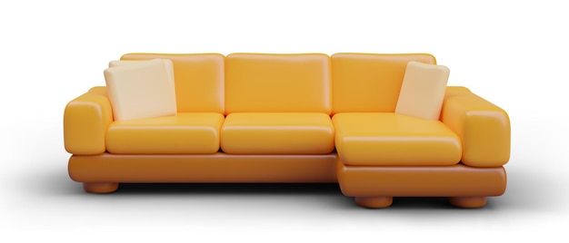 corner sofa transformer with niche vector furniture model front view