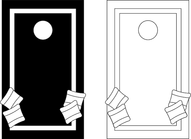 벡터 콘홀 보드 실루엣 콩주머니 던지기 실루엣