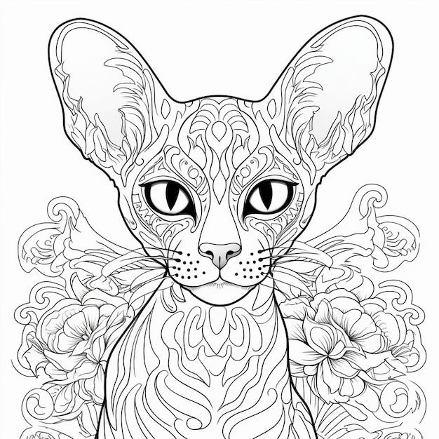 Vector cornish rex kitten cat