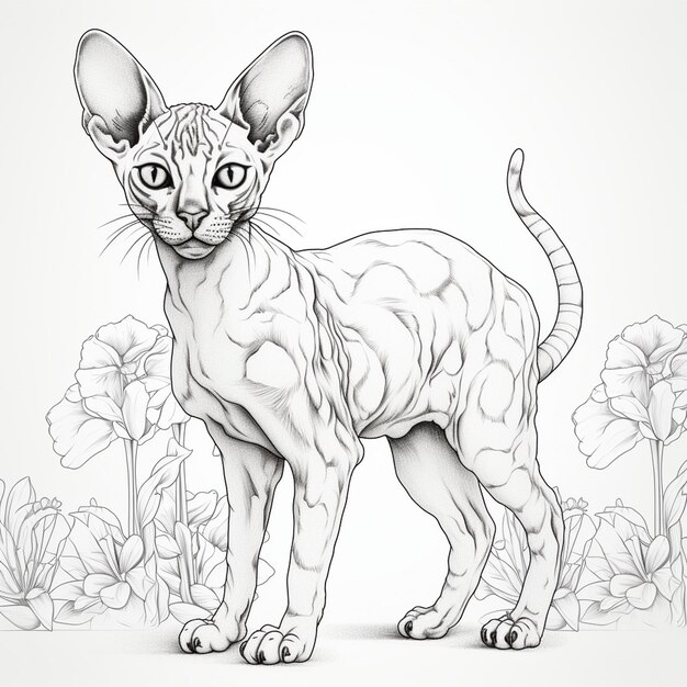 Vector cornish rex kitten kat