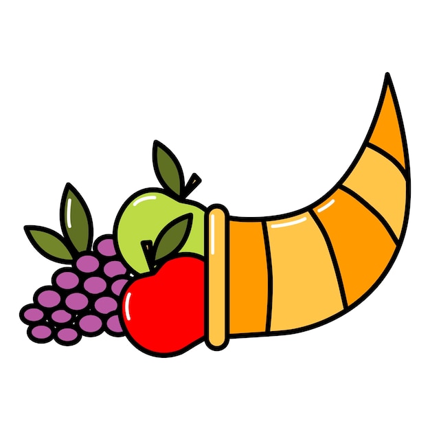 Cornucopia icon in flat style Vector illustration suitable for logo web graphic design sticker etc