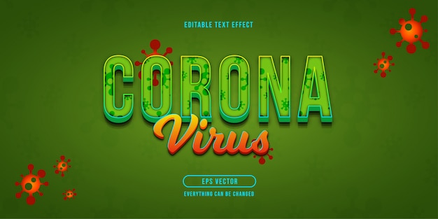 Редактируемый текстовый эффект Corona