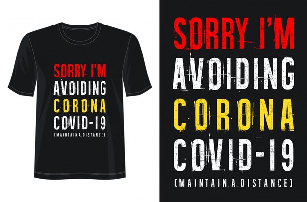 Corona typography for print t shirt