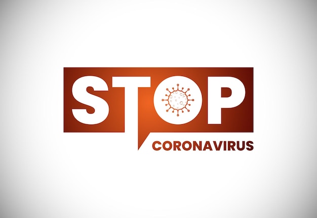 코로나 바이러스 경고 기호입니다. 코비드-19, 코로나 바이러스 감염 엠블럼 플랫 벡터 일러스트.