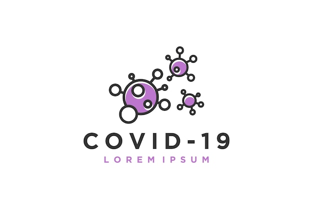 Иллюстрация дизайна логотипа коронавируса COVID-19
