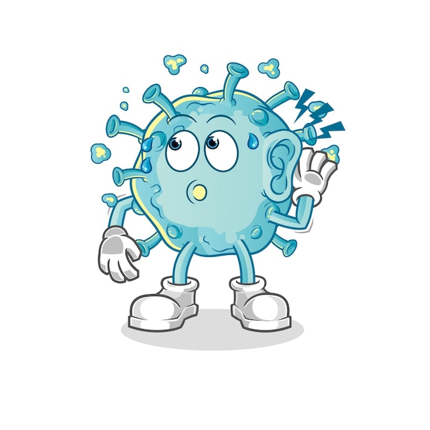 corona virus eavesdropping vector. cartoon character