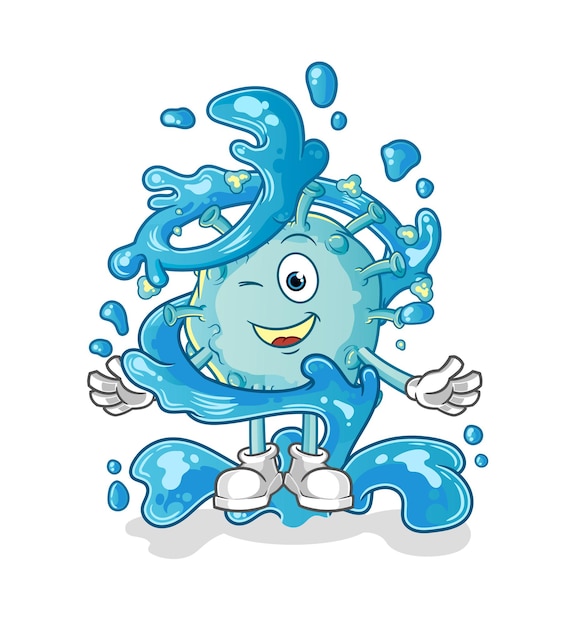 Corona virus fresh with water mascot. cartoon vector