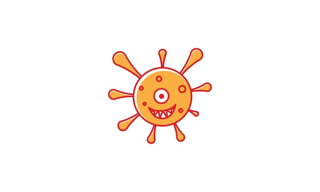 Corona virus glimlach eenvoudig logo symbool pictogram vector grafisch ontwerp illustratie