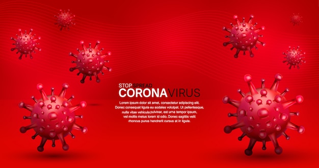 Corona Virus. illustration for campaign, poster, banner, background with red background