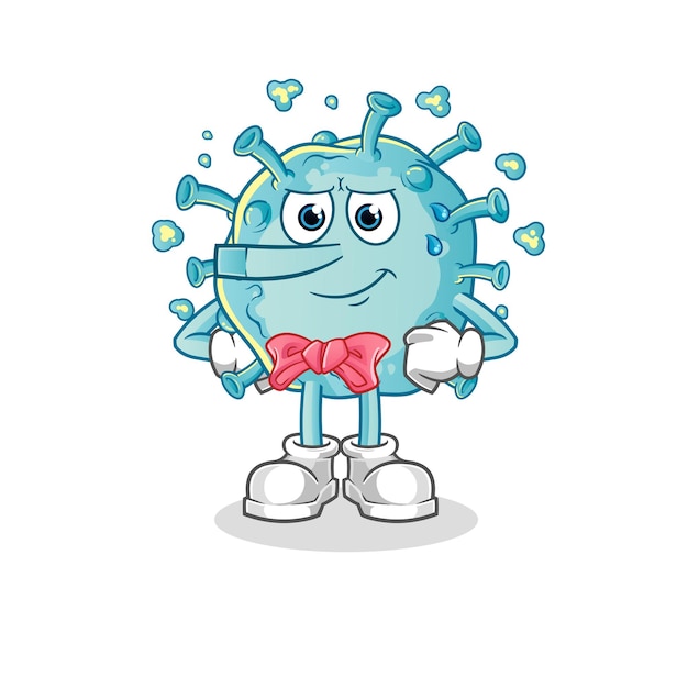 Corona virus lie like Pinocchio character. cartoon mascot vector