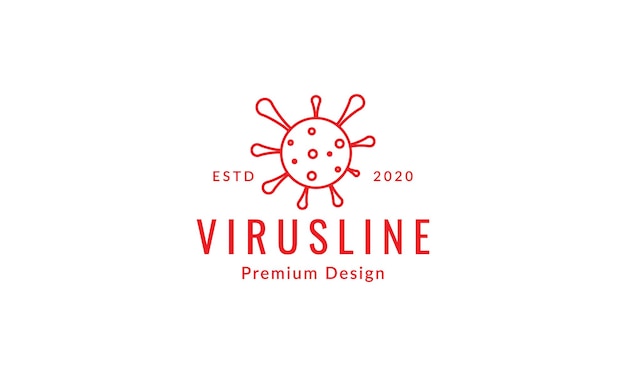 Corona virus line simple logo symbol icon vector graphic design illustration