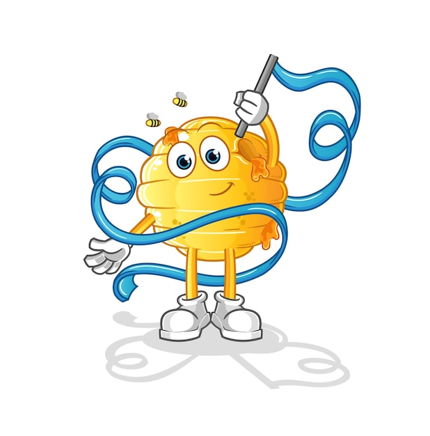 Corona virus Rhythmic Gymnastics mascot. cartoon vector